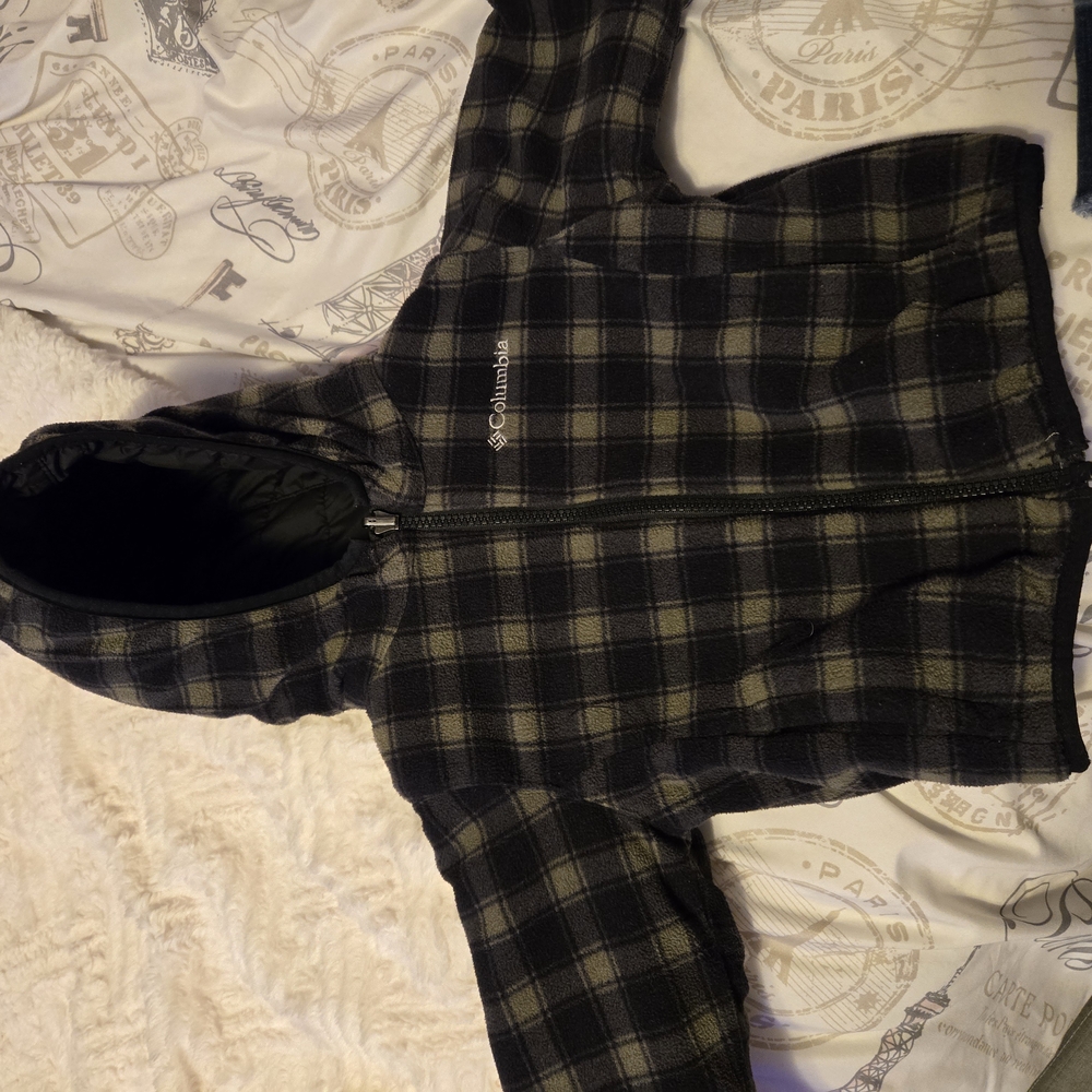 Columbia Black Plaid Hooded Jacket